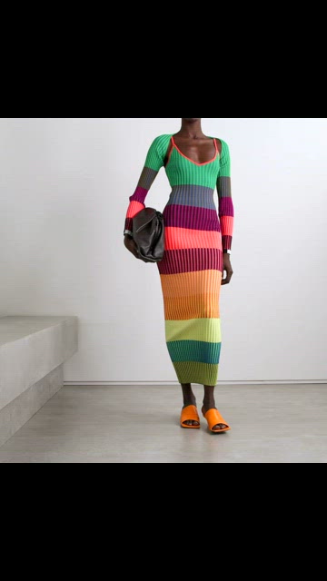christopher john rogers rainbow striped ribbed midi dress Shop the Best New Christopher John Rogers Clothes