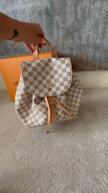 LOUIS VUITTON Sperone N41578 Azur Damier Backpack Day Bag Used