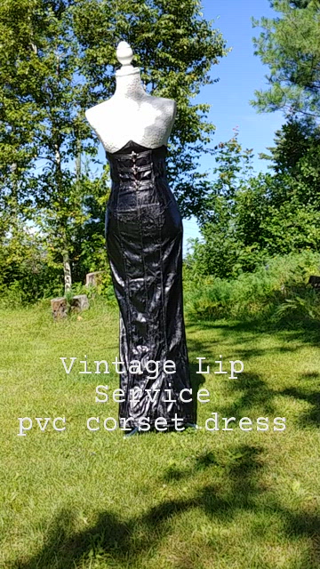 Lip Service, Skirts, Rare Vintage Lip Service Pvc Under Bust Corset Maxi  Skirt Dress Size Small