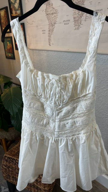 HOUSE OF CB 'Tiffani' White Lace Trim Mini Dress