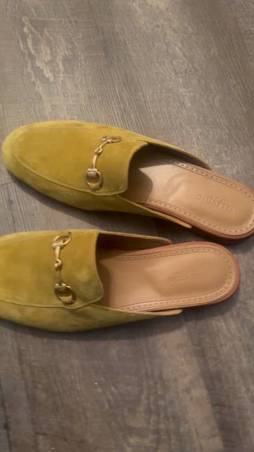 Valentino | Shoes | Valentino Lime Suede Slipper Mules  display picture 3