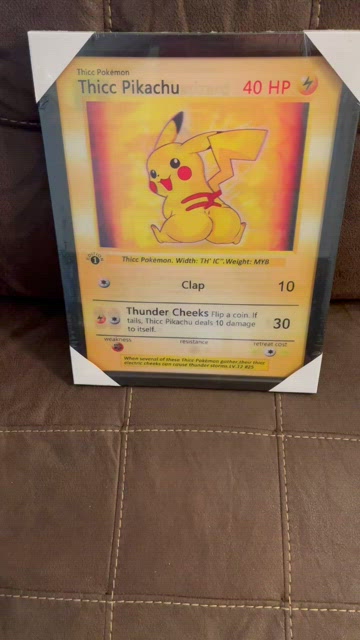 Thicc Pokmon 3D Lenticular Framed Picture Thicc Pikachu / Charizard