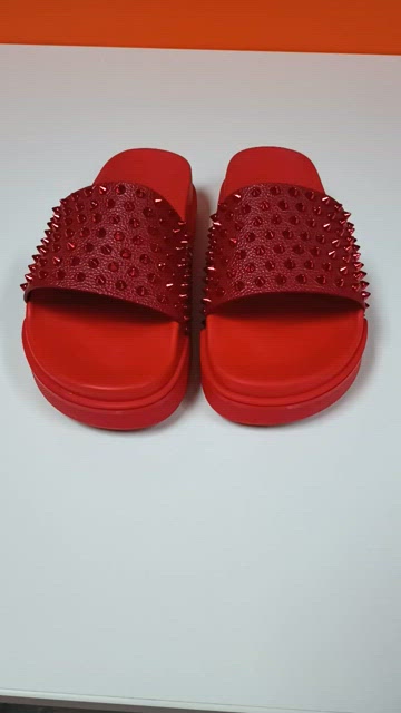 Christian Louboutin Pool Fun Flats Size 11.5 Euro 45 Christian Louboutin Pool Fun Flat Spike Bianco White  main image 3