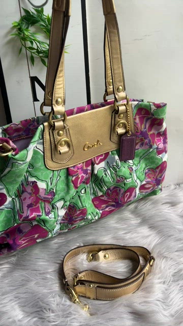 Coach on sale ashley large satchel floral gold