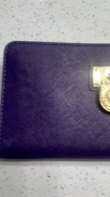 Michael kors hamilton wallet purple discount
