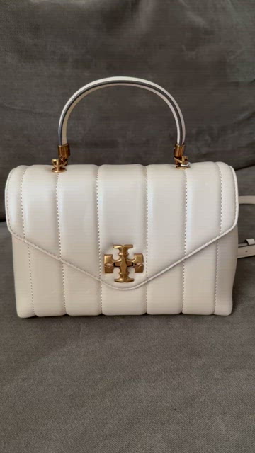 NWT TORY BURCH Mini McGraw Dragonfly Tote Shoulder X-Body Bag In BRIE Cream  Gold