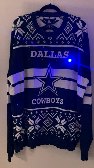 Dallas Cowboys Wreath Light Up Ugly Christmas Sweater - Dallas