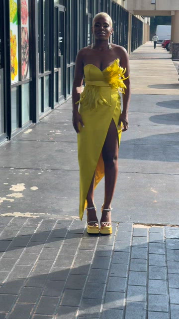 slim fit dress slacks Nova Yellow Fit and Flare Dress – Ellaé Lisqué main image 0