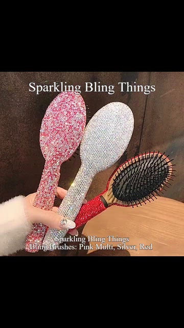 NWT Sparkling Bling Swarovski Rhinestone Crystal Hair Brush + FREE Gift! Bedazzled Mini Hair Brush - Etsy main image 2