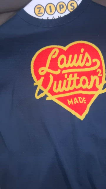 Louis Vuitton Navy Nigo Heart Intarsia T-Shirt