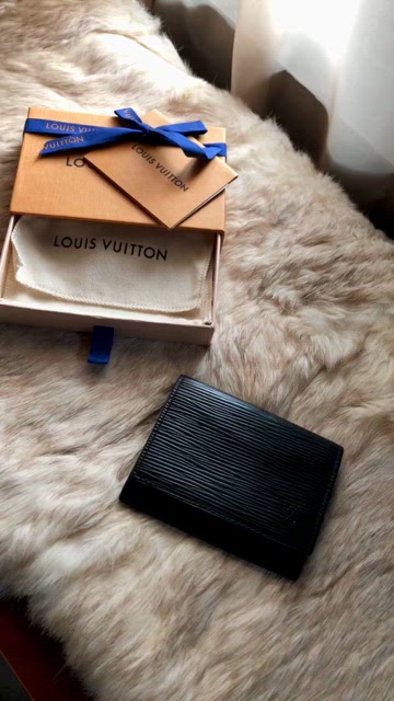 Louis Vuitton Enveloppe Carte De Visite Epi Noir Leather