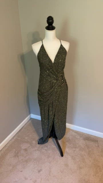 ASOS Design khaki green sequins dress