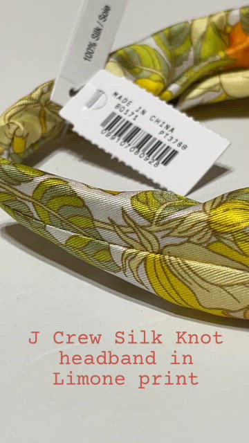 J. Crew | Accessories | J Crew Silk Knot Headband In Limone  display picture 1