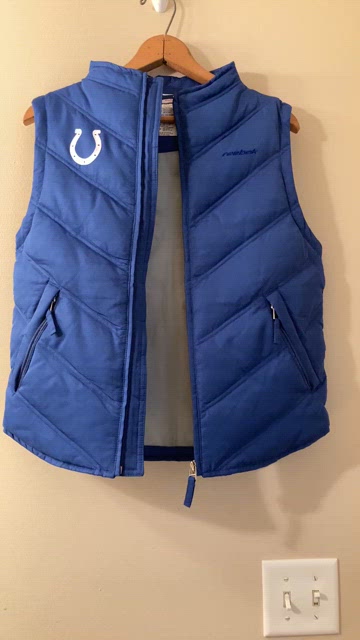 Indianapolis Colts blue NFL reebok womens puffer jacket full zip coat Vest  Small