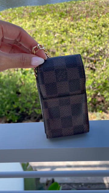 Damier Ebene Cigarette Case Cosmetic Lipstick Bag (Authentic Pre-Owned –  The Lady Bag