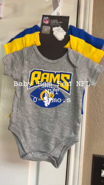 NFL Baby Boys Rams Short Sleeve Jersey Bodysuit - 0-3Mo