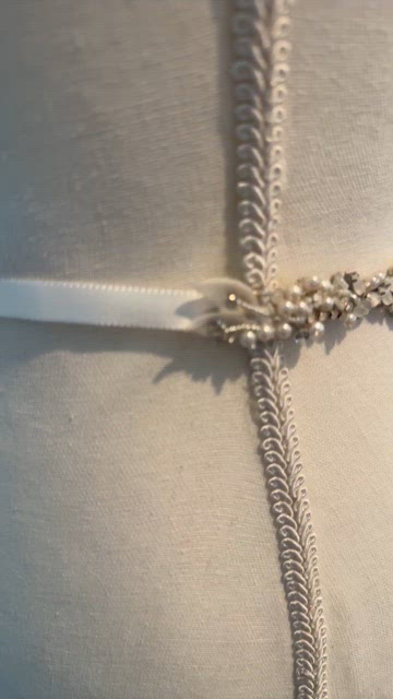 A. B. Ellie Kennedy silk white beaded belt Camden Belt by A.B. ELLIE Bridal Accessories — A.B. ELLIE main image 3