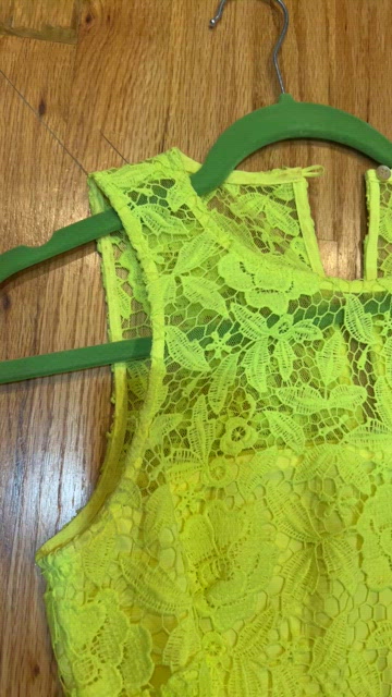 Neon, yellow lace, J.Crew collection dress