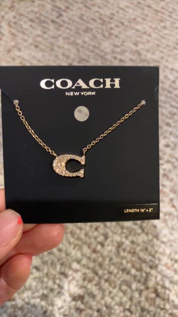 Coach | Jewelry | Coach Pave Signature Necklace 9433 Gold