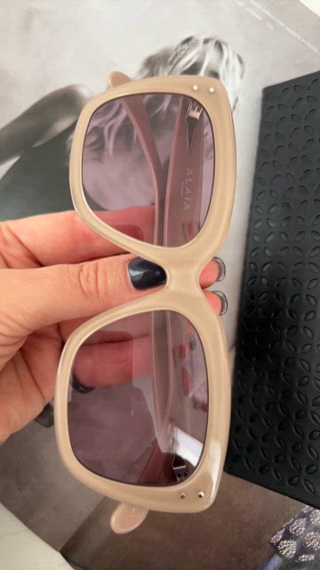 ALAÏA Oversized Square Women\'s Sunglasses in Beige ALAIA Square Acetate Sunglasses | Neiman Marcus main image 2