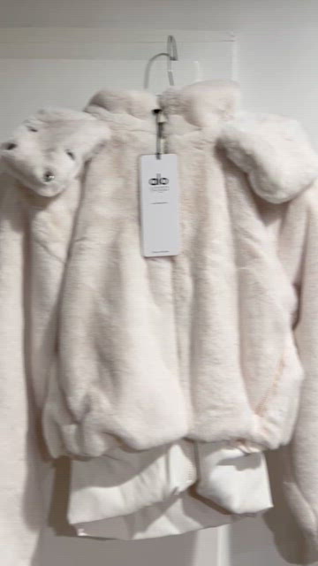 Faux Fur Foxy Jacket in Ivory by Alo Yoga - Work Well Daily