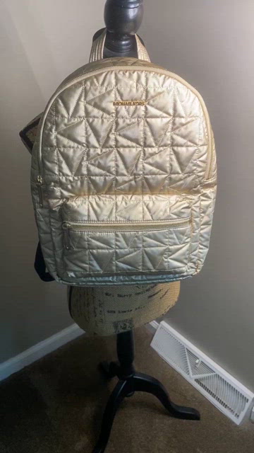 Michael Kors Winnie Large Quilted Nylon Backpack Pale Gold Michael Kors Winnie Large Quilted Nylon Backpack Tablet Bag  main image 3