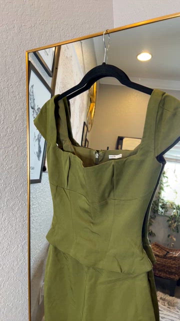 HOUSE OF CB 'Layana' Olive Corset Midi Dress NWOT