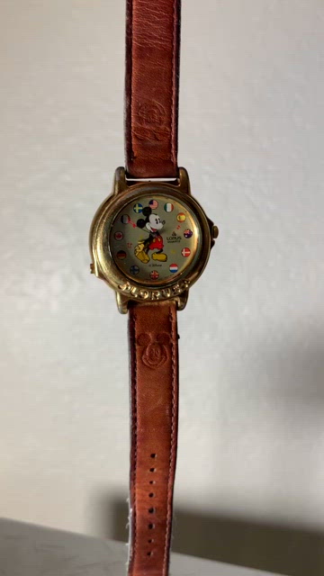 Vintage Disney Musical Mickey Mouse Watch Plays It's a Small World and offers Mickey Mo