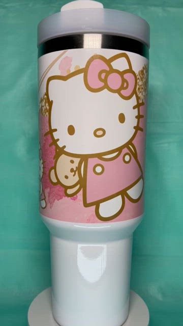 Sanrio Hello Kitty Tumbler 40 oz Stanley tumbler with hand carry handle.  Brand N