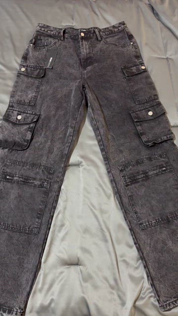 Tall Mad For You Cargo Jeans - Acid Wash Black, Fashion Nova, Jeans