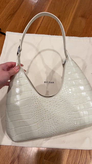 BY FAR | Bags | By Far Offwhite Croc Amber Shoulder Bag