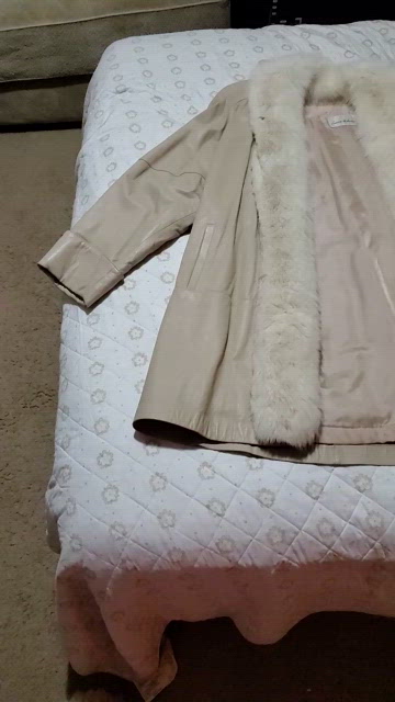 Laura Winston ウールコート　レザー切り替え　USA製　80s(?) Laura Winston ウールコート レザー切り替え USA製 80s