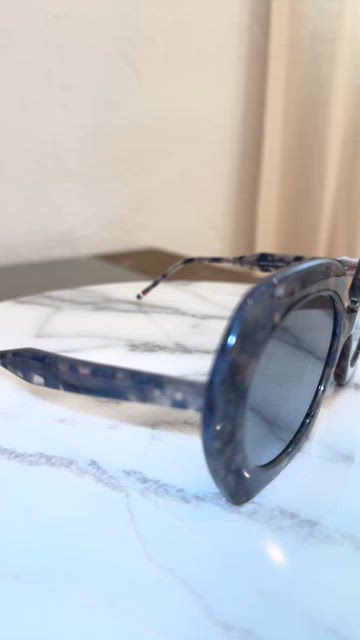 THOM BROWNE GREY HAVANA/SILVER MIRRORED ROUND SUNGLASSES TBS509-54-03A Thom Browne 931A-410 Sunglasses - twelvesixtynine main image 4