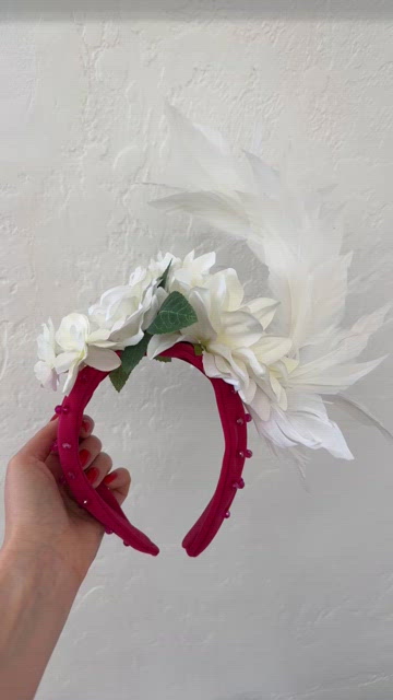 Accessories | Derby Tea Party Wedding Guest Headband Fuchsia  display picture 3