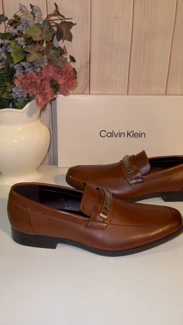 Calvin Klein Jameson Loafers Brown Slip-On Dress Shoes CMJIMNON-R Size 9.5 Men\'s Calvin Klein Jameson Loafers Brown Slip-On Dress Shoes  main image 3
