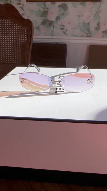 OVAL SUNGLASSES - CHANEL NEW 2023 - Coco Neige Sunglasses: Crystal CC Rimless CHANEL | Accessories | Oval Sunglasses Chanel New 223 Coco  main image 3