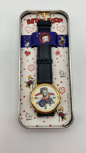 Vintage \'96 Betty Boop Motorcycle Betty Moving Eyes Lizard Grain Watch WORKING! Moving Eyes Watch - Etsy main image 4