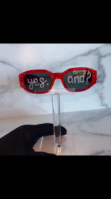 Ariana Grande Yes And? Red Crystal Bling Rhinestone Sunglasses Ariana Grande | Accessories | Ariana Grande Yes And Red  main image 2