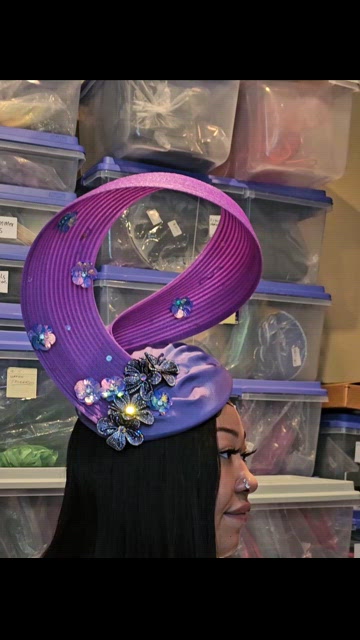 Beloved Millinery Couture Exquisite Purple Jeweled High Sculptured Fascinator Beloved Millinery Couture | Accessories | Astonishing Royal  main image 2