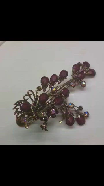 Accessories | Vtg Peacock Hair Clip Claw Purple Acrylic  display picture 3