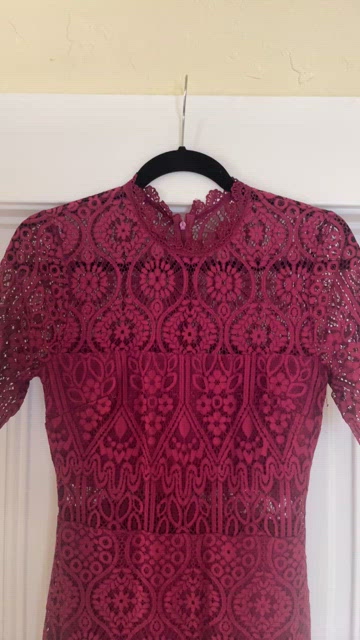 Lulus Remarkable Burgundy Lace Dress