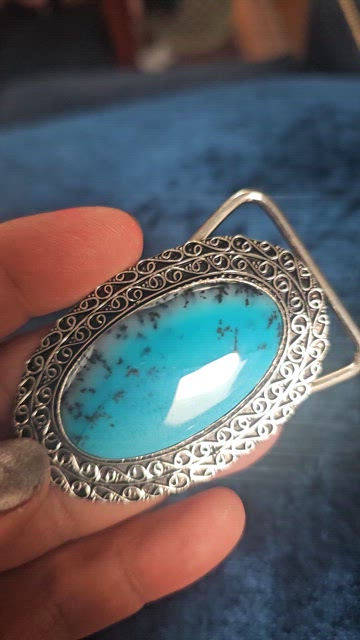 Handmade | Accessories | Dendritic Opal Gemstone Belt Buckle  display picture 1