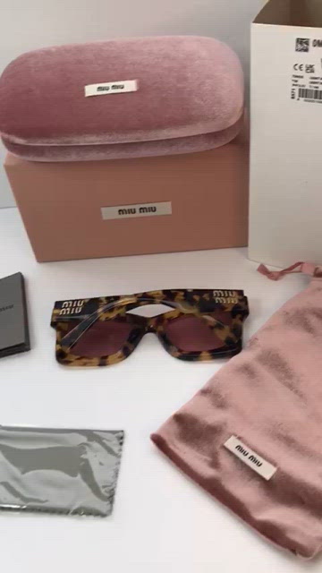 ? Original MU 08WS MIU MIU Tortoiseshell square sunglasses MIU MIU Square-frame tortoiseshell acetate and gold-tone  main image 4