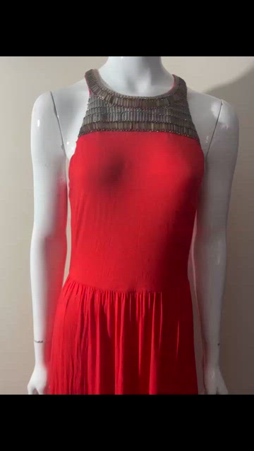APT9 Maxi Sleeveless Sexy Embellished Neckline Dress Trendy Party Size  Medium