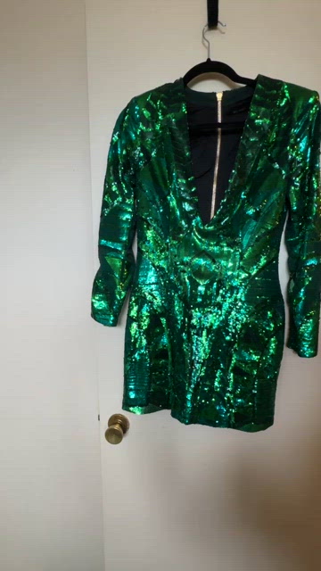 Balmain x H&M Green Sequin Dress