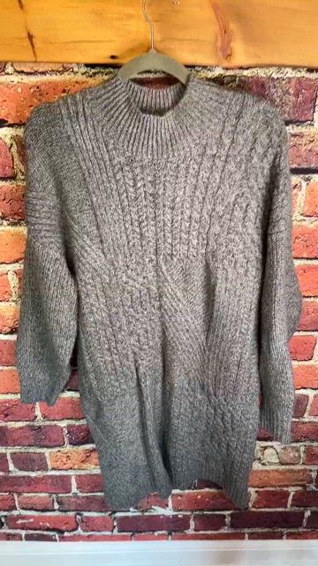 Variegated-Knit Mock-Neck Sweater Dress for Women