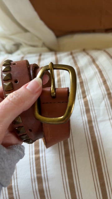 Be Low The Belt Adjustable Studded Cognac Leather Belt B-Low The Belt Baby Bell Studded Belt Women main image 2