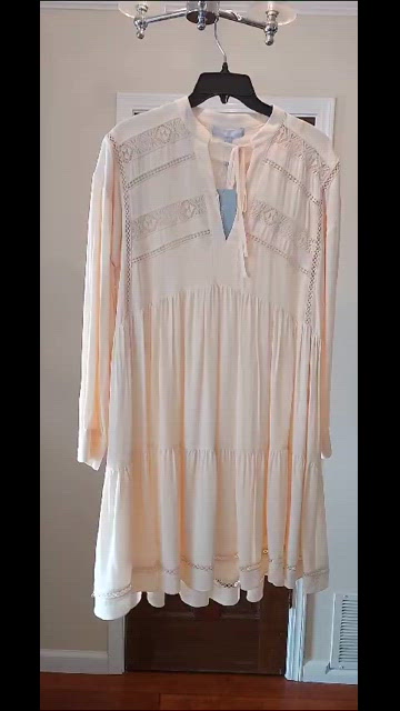 Antonio Melani Sawyer Jacquard Cream Lace popular Ruffle Boho Dress 2 XS New