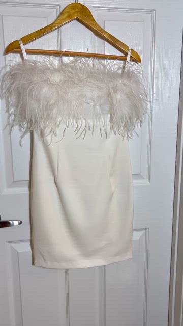 Davids Bridal Bachelorette Feathered Mini Dress Womens Size Xs