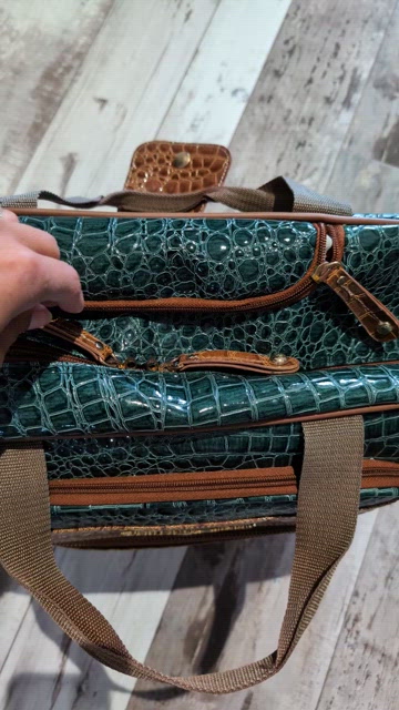 Samantha Brown (Aqua) Croc Embossed Texture Accent Convertible Backpack Tote Bag Samantha Brown Embossed Backpack Samantha Brown Embossed  main image 3